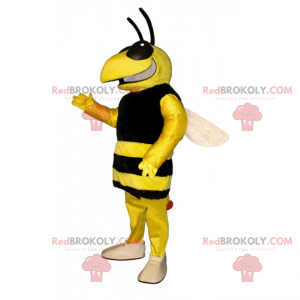 Bienenmaskottchen mit einem großen Lächeln - Redbrokoly.com