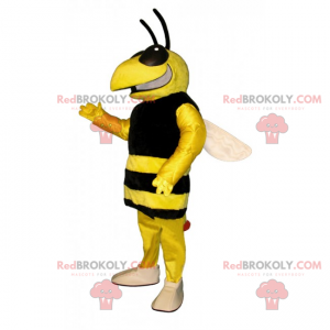 Mascotte d'abeille avec un grand sourire - Redbrokoly.com