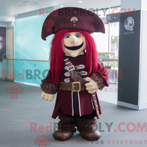 Maroon Pirate Maskot Drakt...