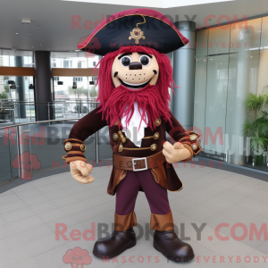 Maroon Pirate maskot drakt...