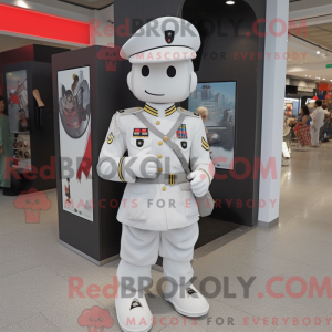 Hvid Army Soldier maskot...