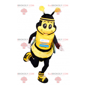 Bee mascot in racing gear - Redbrokoly.com