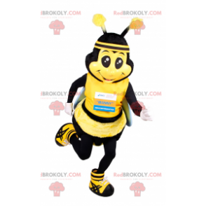 Mascote de abelha em equipamento de corrida - Redbrokoly.com