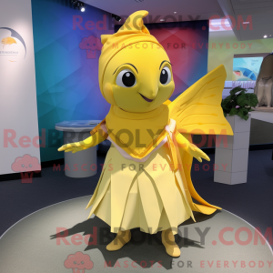 Citrongul sværdfisk maskot...