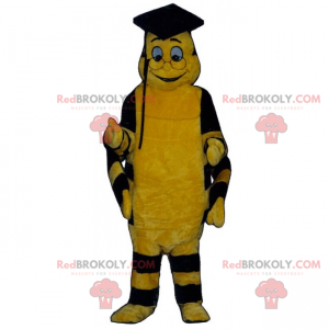 Mascota de abeja en traje de graduación - Redbrokoly.com