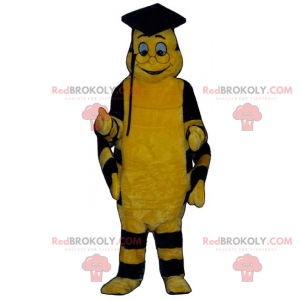 Pszczoła maskotka w stroju ukończenia szkoły - Redbrokoly.com