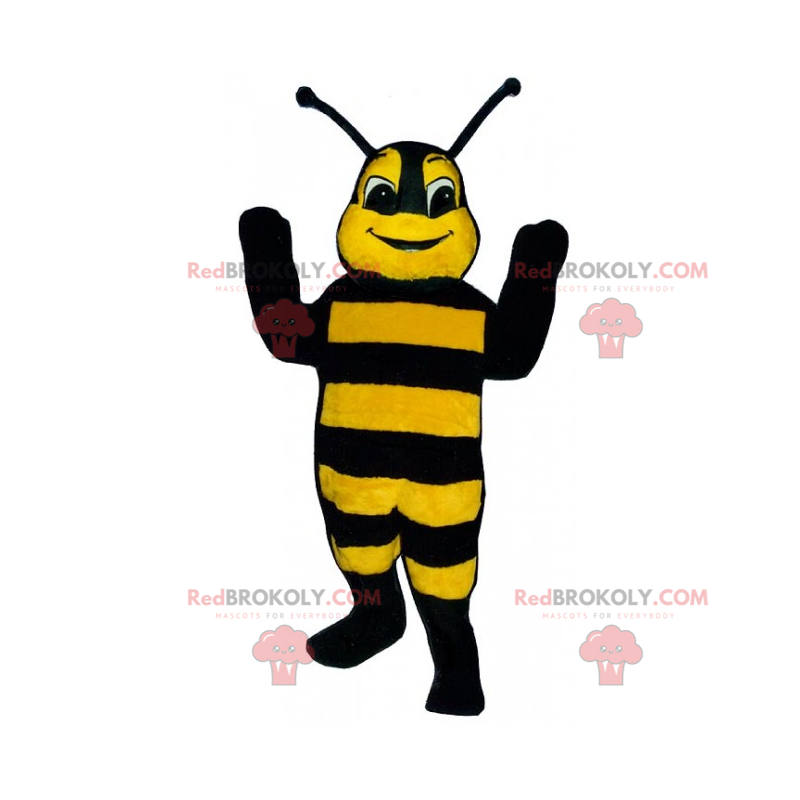 Geel en zwart bijenmascotte - Redbrokoly.com