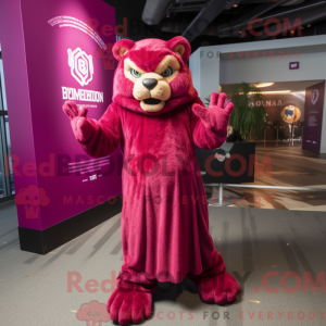 Magenta Smilodon mascot...