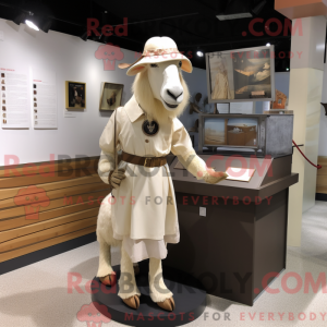Beige Boer Goat mascot...