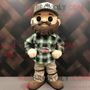 Beige groene baret mascotte...