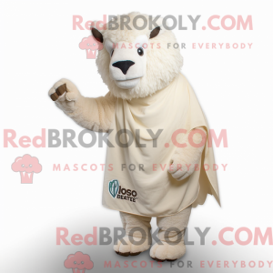 Witte bizon mascottekostuum...