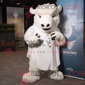 Witte bizon mascottekostuum...