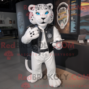 Hvid Jaguar maskot kostume...