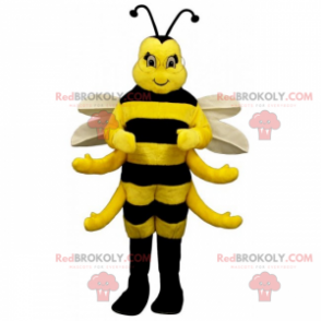 Adorable bee mascot with white wings - Redbrokoly.com