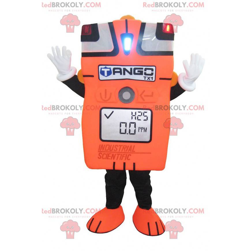 Mascota de amperímetro naranja gigante - Redbrokoly.com