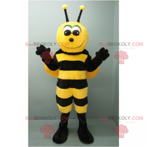 Adorável mascote de abelha sorridente - Redbrokoly.com