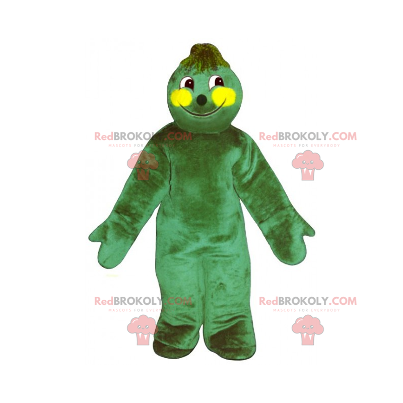 Mascotte d'adorable bonhomme vert - Redbrokoly.com