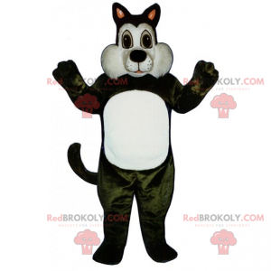 Adorável mascote de gato preto e branco - Redbrokoly.com