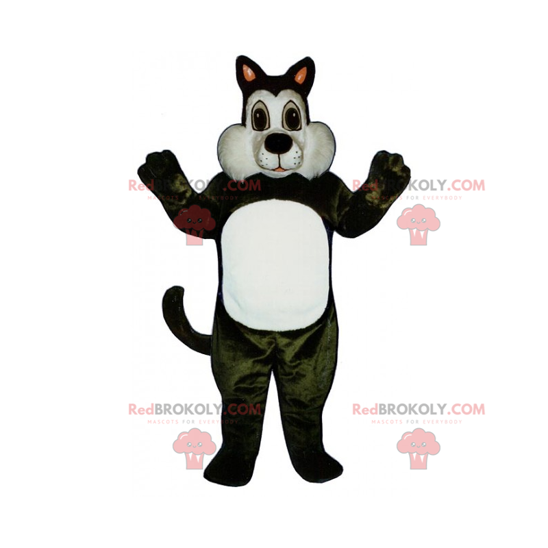 Adorable white and black cat mascot - Redbrokoly.com