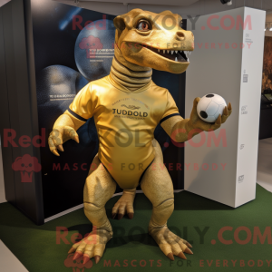 Guld Iguanodon maskot...