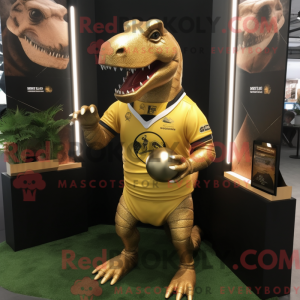 Gold Iguanodon mascot...
