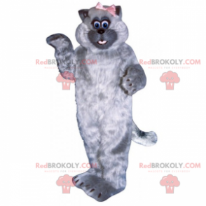 Adorable cat mascot with small bow - Redbrokoly.com