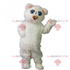 Adorável mascote gatinho branco - Redbrokoly.com