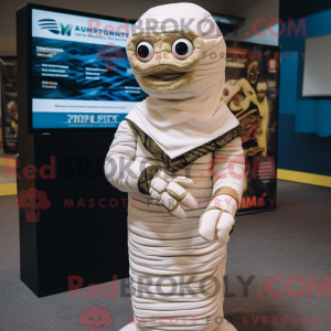 Hvit mamma-maskotdraktfigur...