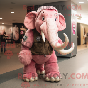 Pink Mammoth maskot kostume...
