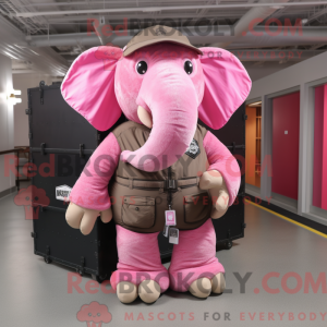 Pink Mammoth maskot kostume...