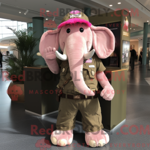 Pink Mammoth maskot kostume...