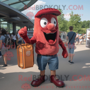 Maroon Currywurst mascot...