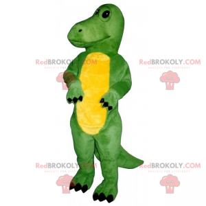 Adorável mascote dinossauro amarelo - Redbrokoly.com