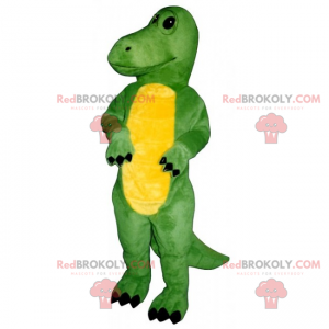 Mascotte d'adorable dino au ventre jaune - Redbrokoly.com