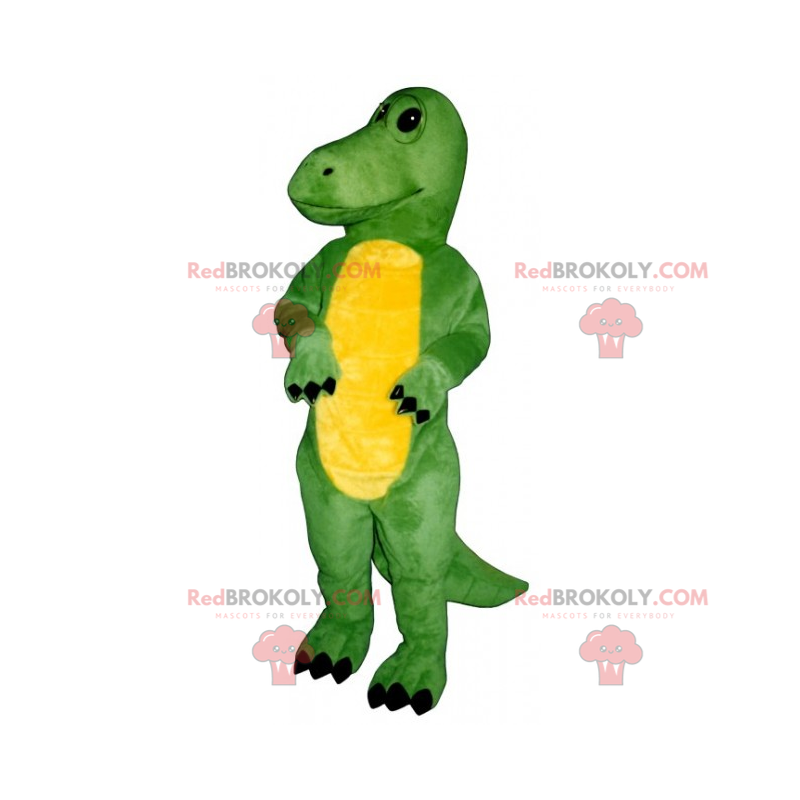 Adorável mascote dinossauro amarelo - Redbrokoly.com