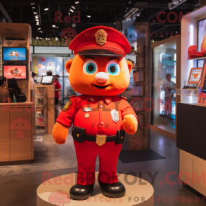 Red Police Officer mascot...