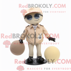 Beige Petanque Ball maskot...