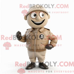 Beige Petanque Ball maskot...