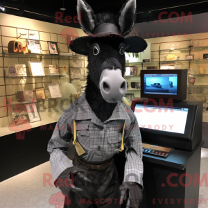 Black Donkey mascot costume...