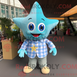 Sky Blue Starfish mascot...