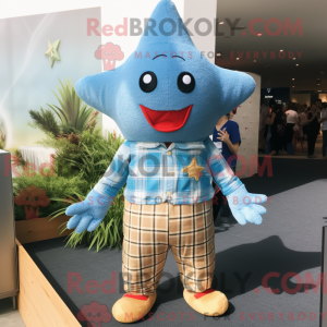 Sky Blue Starfish mascot...