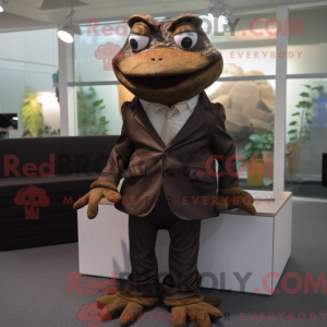 Brown Frog mascottekostuum...