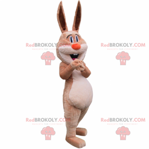 Adorabile mascotte di coniglio con grandi orecchie -
