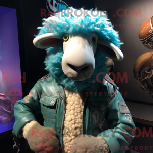 Blågrønn Merino Sau maskot...