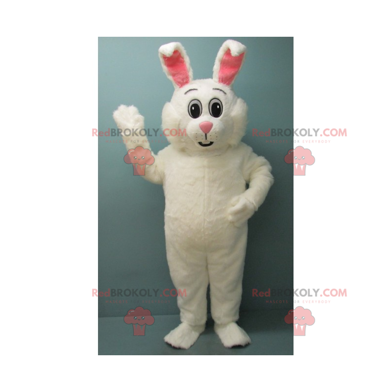 Maskot rozkošný bílý králík a růžové uši - Redbrokoly.com Maskot rozkošný bílý králík a růžové uši - Redbrokoly.com