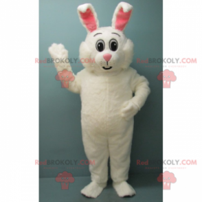 Mascot adorable white rabbit and pink ears - Redbrokoly.com