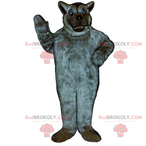 Mascotte de loup gris aux poils doux - Redbrokoly.com