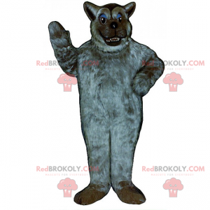 Mascotte lupo grigio con capelli morbidi - Redbrokoly.com
