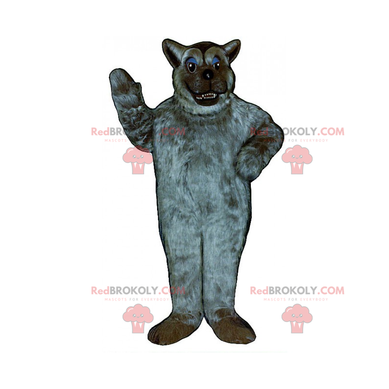 Gray wolf mascot with soft hair - Redbrokoly.com