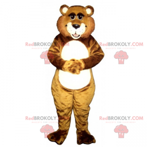 Adorable bear mascot with a big smile - Redbrokoly.com